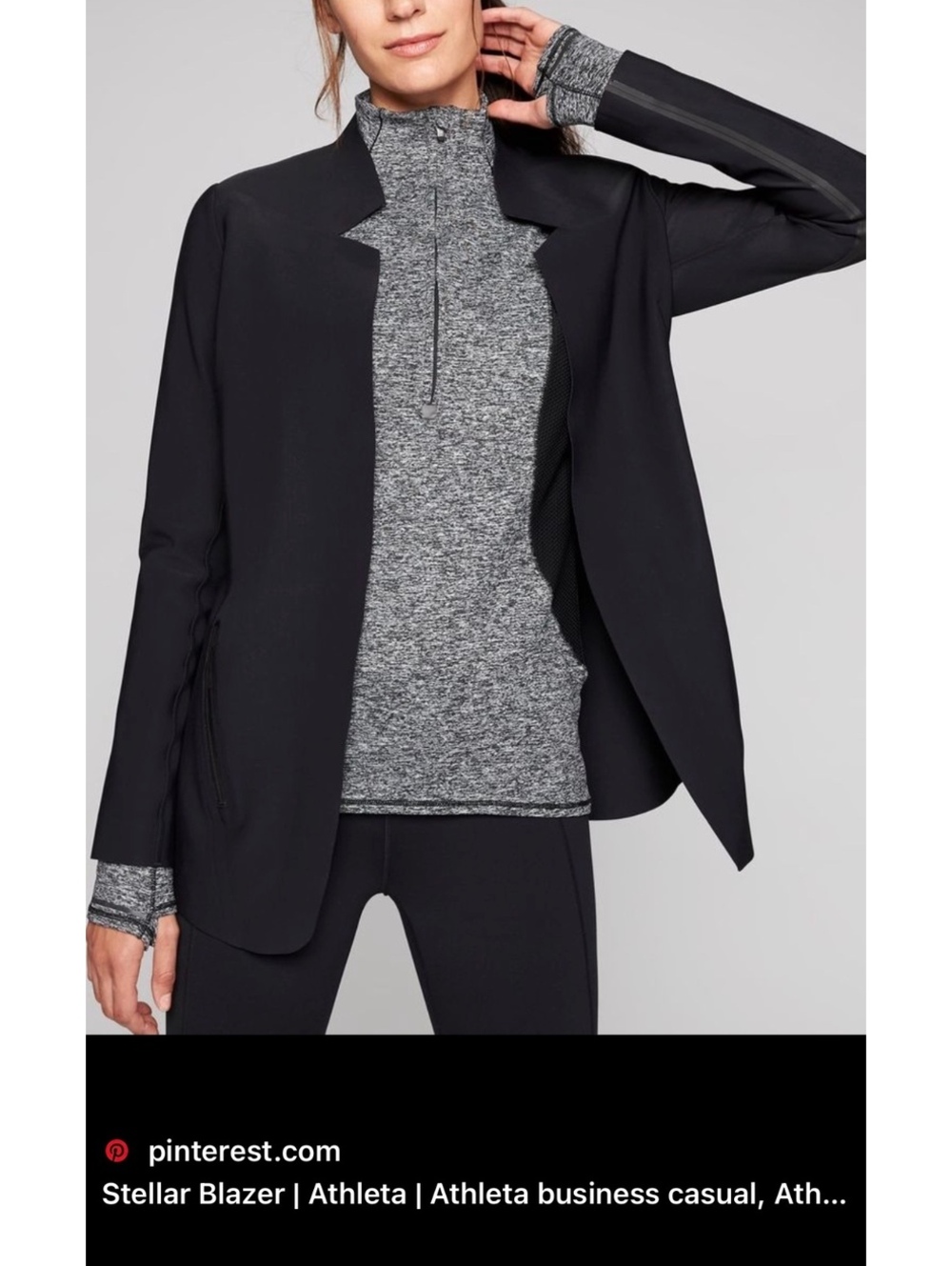 Athleta Stellar Blazer XST Tall Black Stretch Travel Work Jacket
